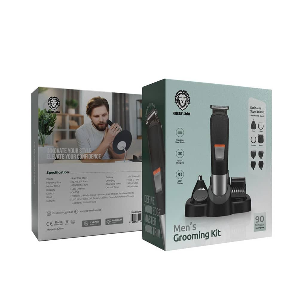 ست اصلاح موی سر و صورت گرین لاین مدل Green Lion Grooming Kit GNMENGMGKTBK