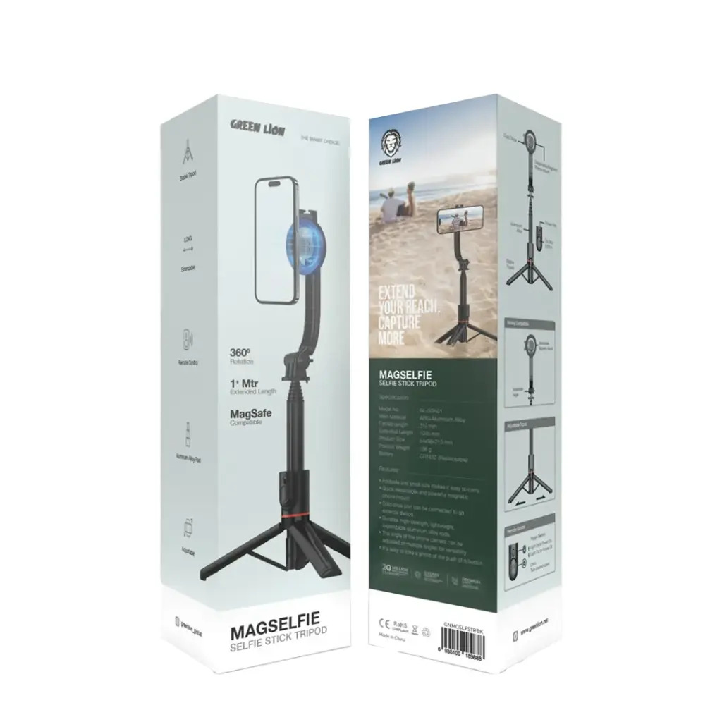 سه پایه و مونوپاد مگ سیف گرین لاین مدل Green Lion Magselfie Selfie Stick Tripod
