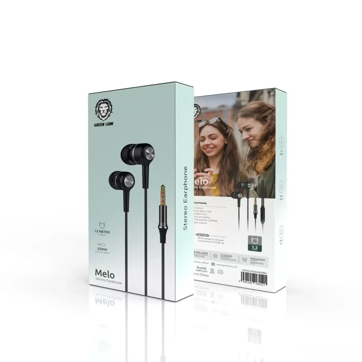 هندزفری سیمی گرین لاین مدل Green Lion Metal Earphone GNMTLEARBK