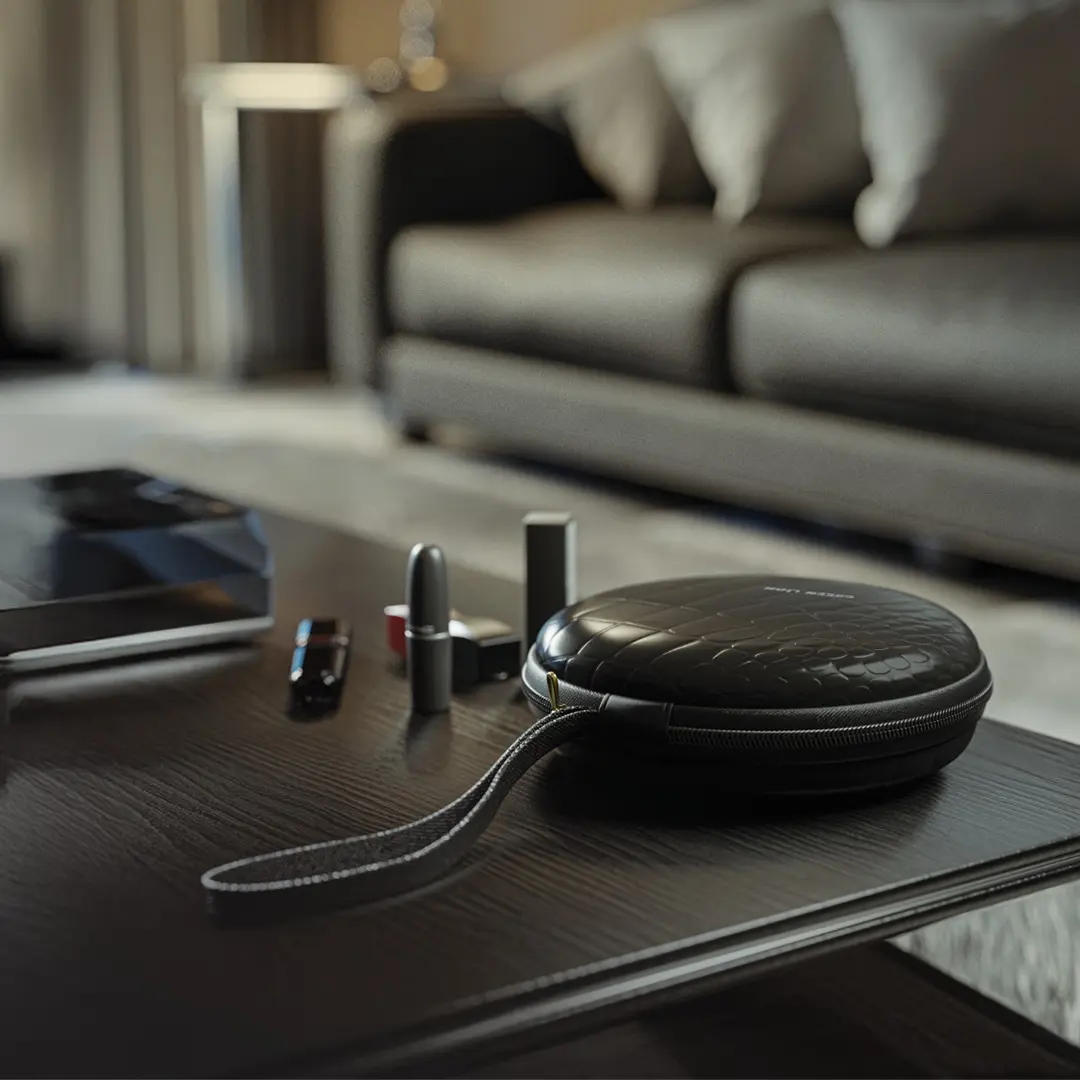 کیف آرایش بانوان گرین لاین رینگ لایت دار مدل Green Lion Mini Makeup Pouch GNMNMKPCHBK