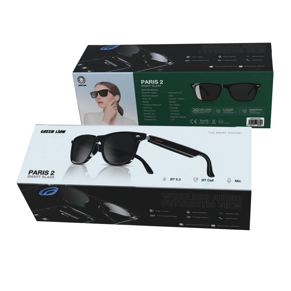 عینک هوشمند پاریس 2 گرین لاین مدل Green Lion Paris 2 Smart Glass GNPA2SGLSSBK
