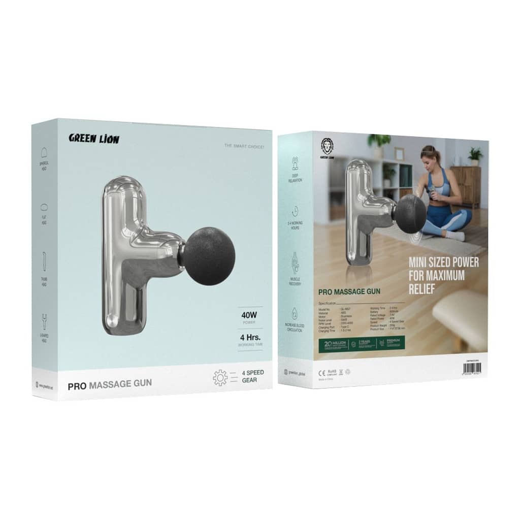 ماساژور تفنگی شارژی گرین لاین مدل Green Lion Pro Massage Gun GNPRMASGUNSL