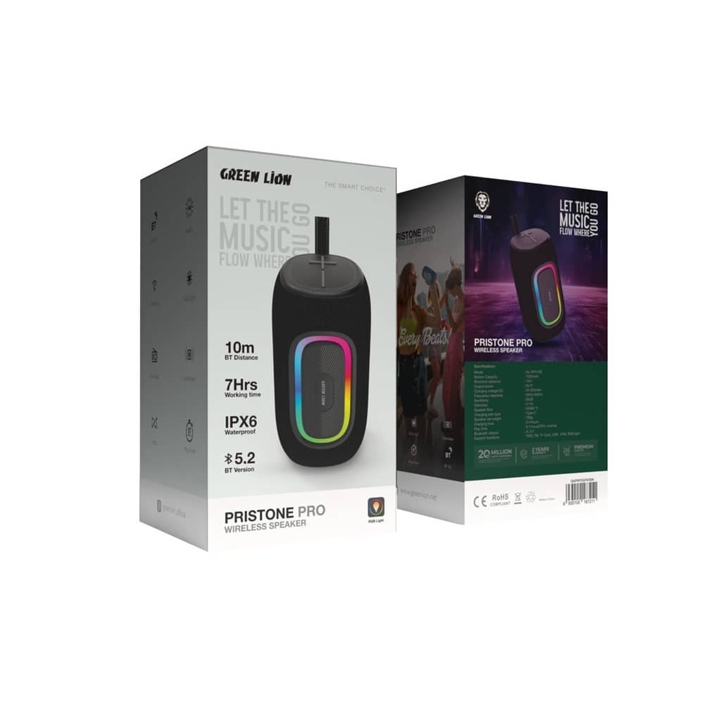اسپیکر بلوتوثی قابل حمل گرین لاین مدل Green Lion Pristone Pro Wireless Speaker GNPRPRSPKRBK