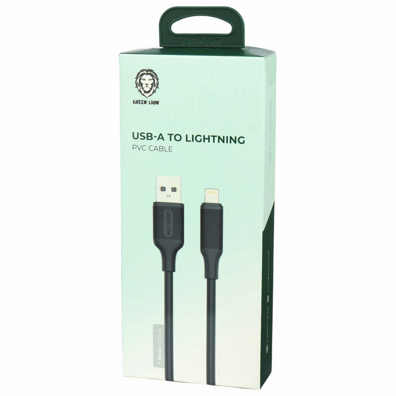 کابل لایتنینگ گرین لاین 1 متری مدل Green Lion GNPVCATLBK 2.4A 1m Lightning Cable