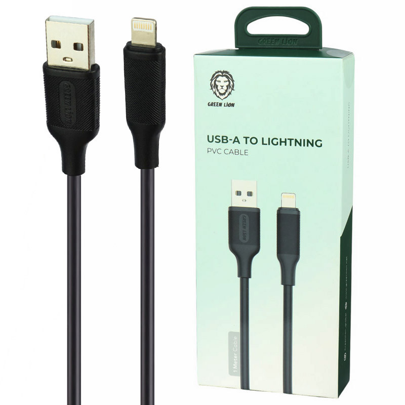 کابل لایتنینگ گرین لاین 1 متری مدل Green Lion GNPVCATLBK 2.4A 1m Lightning Cable