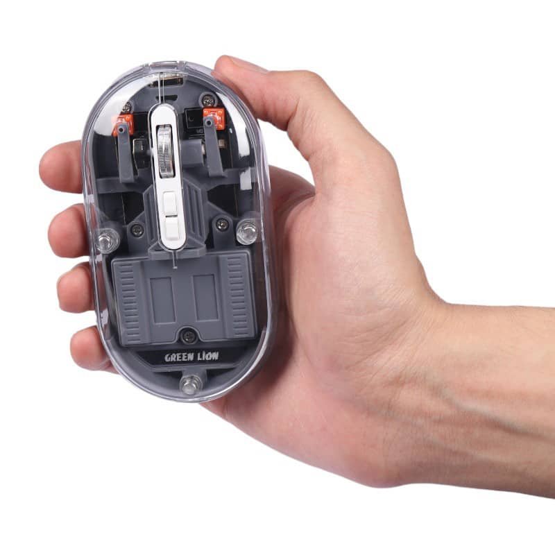موس بیسیم شفاف گرین لاین مدل Green Lion Transparent Mouse Lite GNTRMSELITEGY