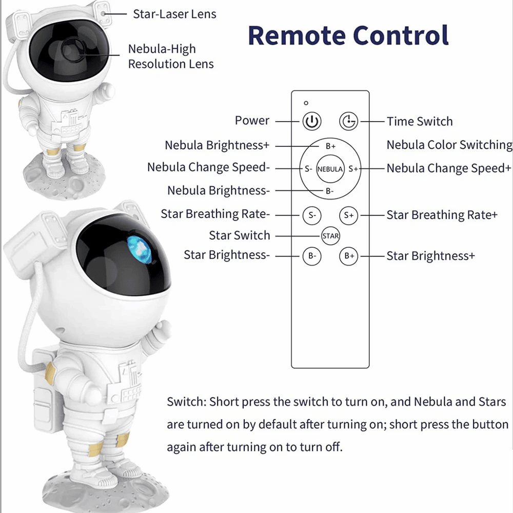 پرژکتور کهکشانی طرح فضا نورد مدل Astronaut Galaxy Projector