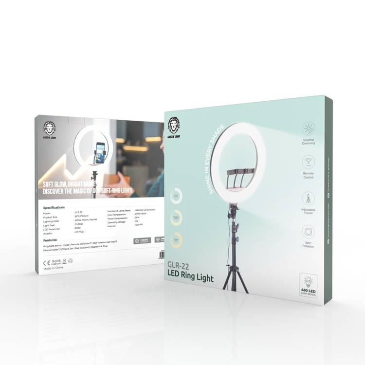 رینگ لایت گرین به همراه سه پایه مدل Green Lion GLR-22