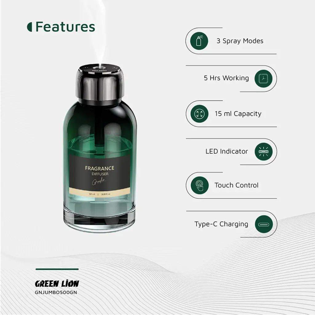 خوشبوکننده گرین لاین مدل Green Lion Jumbo Fragrance Diffuser GNMIC65XTYCBK