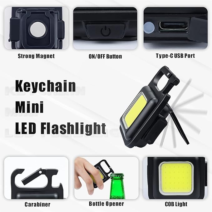 چراغ قوه مدل سرسوئیچی دار چند کاره Keychain Light