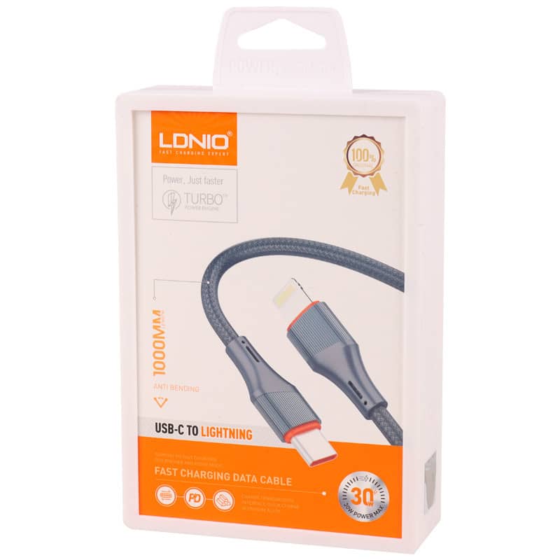 کابل لایتنینگ به تایپ سی 30 وات 1 متری الدینیو مدل Ldnio LC631i Type-C To Lightning 30W PD 1m FAST CHARGING CABLE