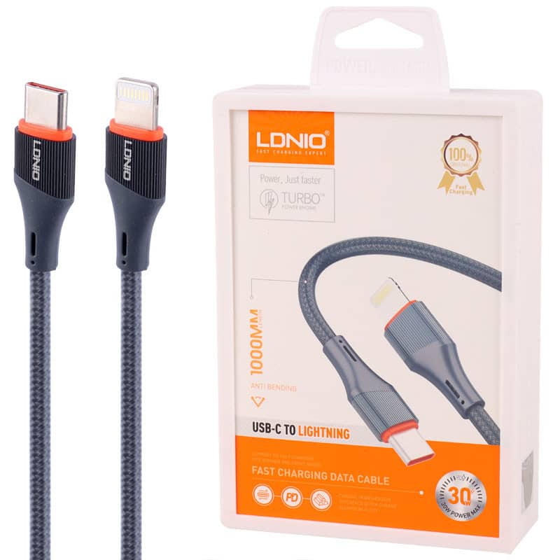 کابل لایتنینگ به تایپ سی 30 وات 1 متری الدینیو مدل Ldnio LC631i Type-C To Lightning 30W PD 1m FAST CHARGING CABLE