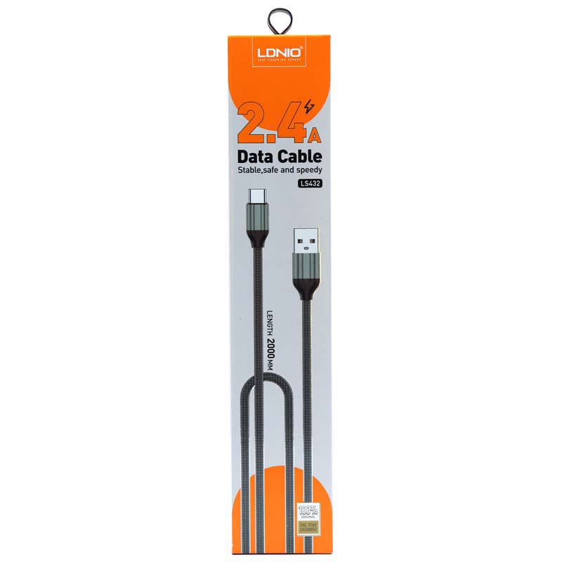 کابل شارژ USB به تایپ 2 متری الدینیو LDNIO LS432 2.4A 2m USB To Type-C cable