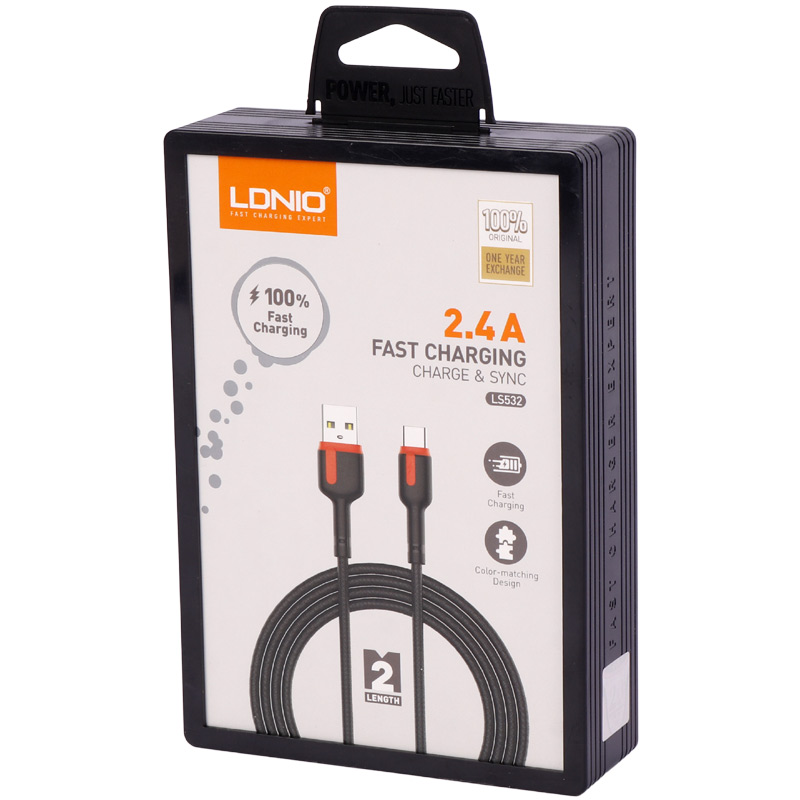 کابل تایپ سی 2.4 آمپر 2 متری الدینیو مدل Ldnio LS532 2.4A 2m Type-C Cable