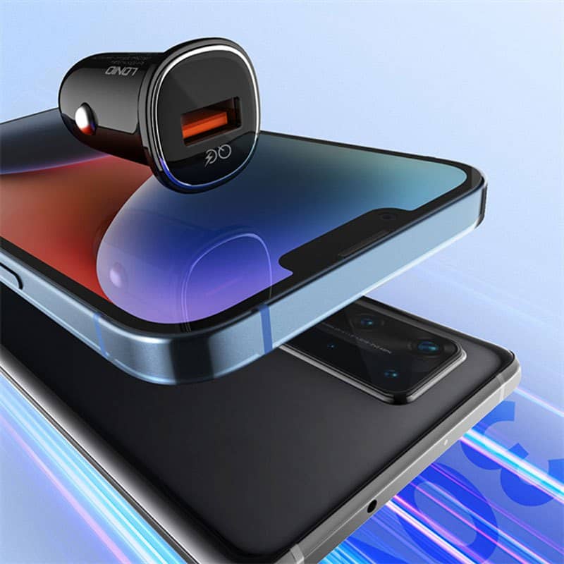شارژر فندکی 30 وات الدینیو همراه کابل فست شارژ مدل Ldnio C105 QC3.0 PD 3A 30W Fast Car Charger