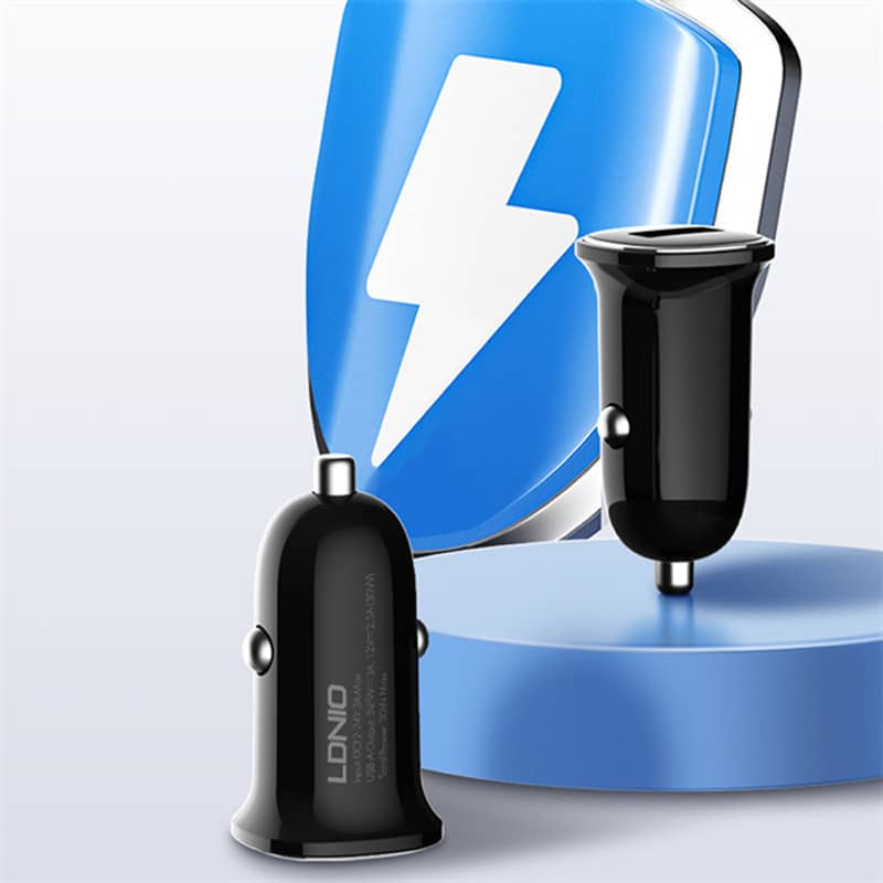 شارژر فندکی 30 وات الدینیو همراه کابل فست شارژ مدل Ldnio C105 QC3.0 PD 3A 30W Fast Car Charger