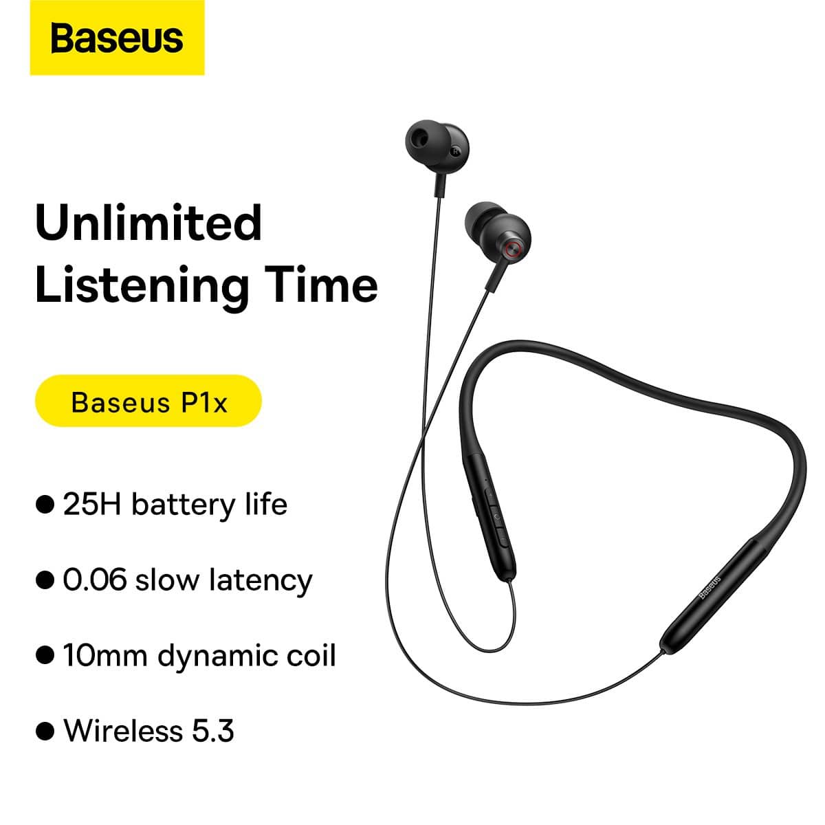 هندزفری گردنی بلوتوثی بیسوس مدل Baseus Bowie P1X Neckband Wireless Earphones NGPB010001