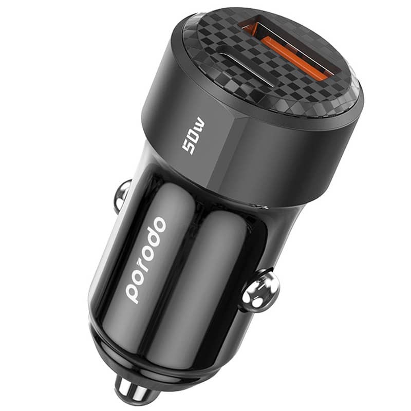 شارژر فندکی 50 وات پرودو فست شارژ مدل Porodo PD-CC50W 3A QC3.0 PD 50W