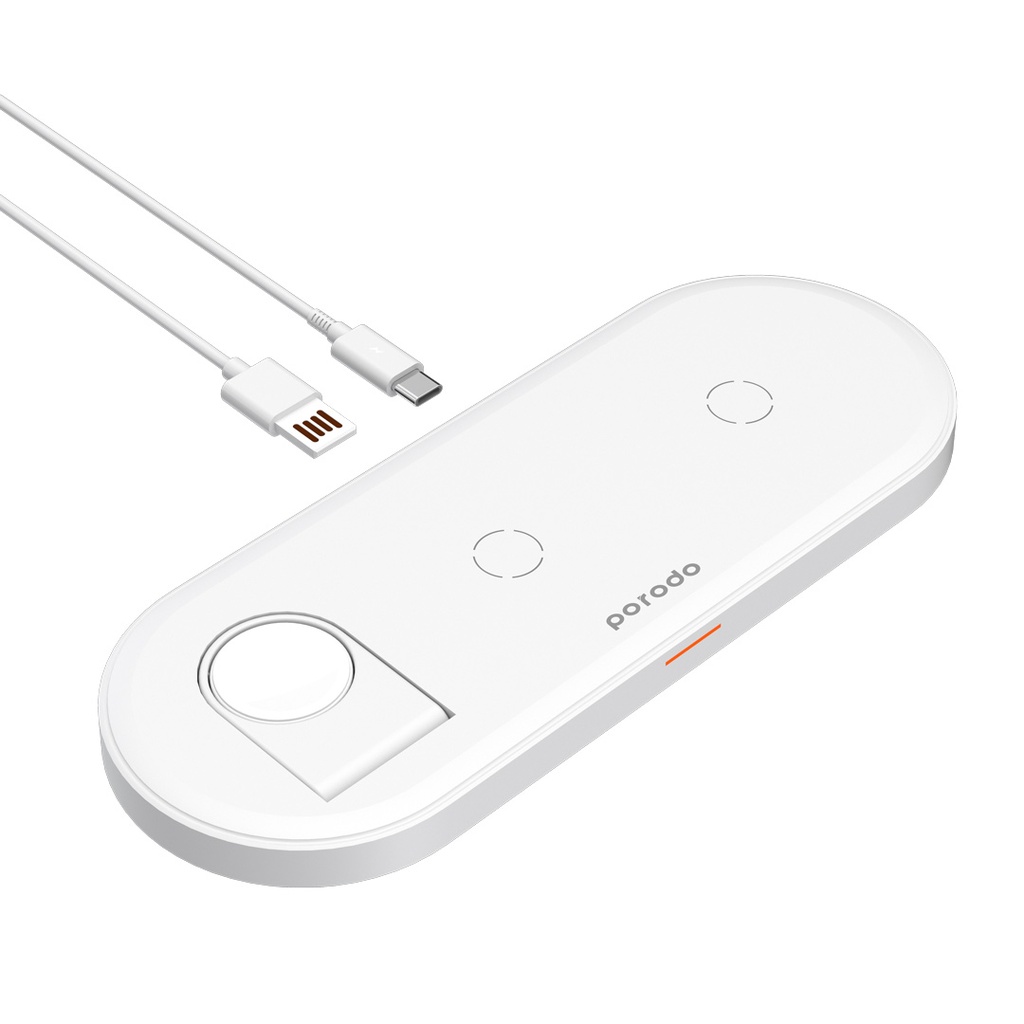 شارژر وایرلس 4 کاره پرودو 27 وات مدل Porodo PD-FWCH001 4-IN-1 Slim Wireless Charger Base 27W