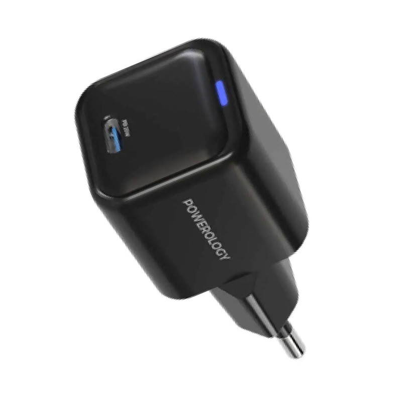 شارژر دیواری پاورولوژی 20 وات مدل Powerology EU Ultra-Compact GaN Charger PD 20W PWCUQC015