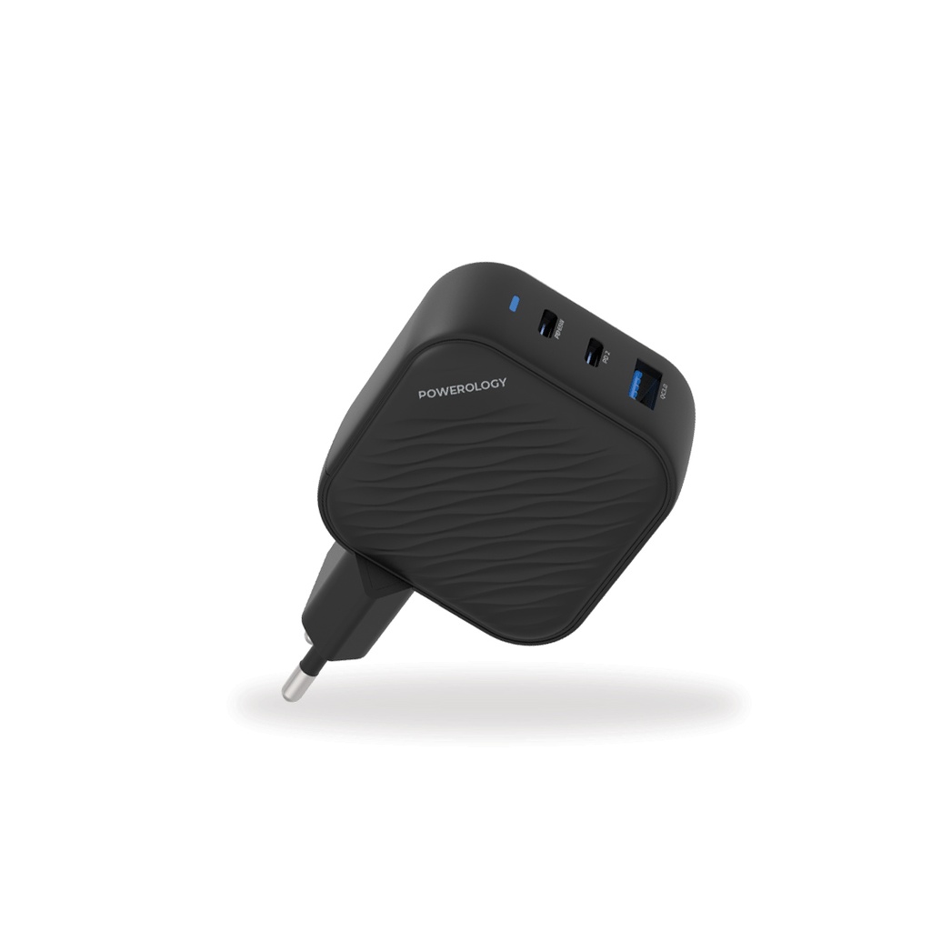 شارژر دیواری 65 وات پاورولوژی مدل Powerology GaN Ultimate-EU Dual PD Charger PWCUQC019 65W
