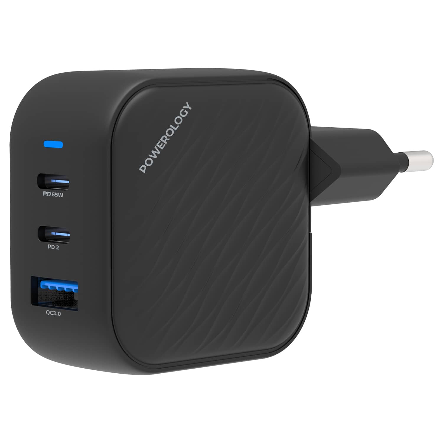 شارژر دیواری 65 وات پاورولوژی مدل Powerology GaN Ultimate-EU Dual PD Charger PWCUQC019 65W
