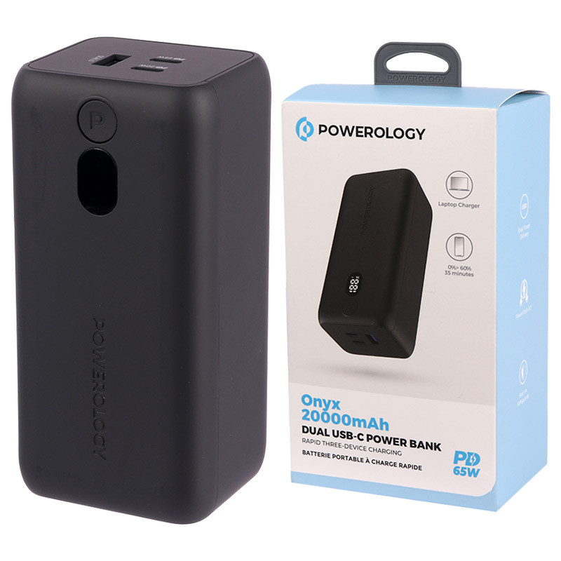 پاور بانک فست شارژ 20000 پاورولوژی مدل Powerology PPBCHA19 QC3.0 PD 65W