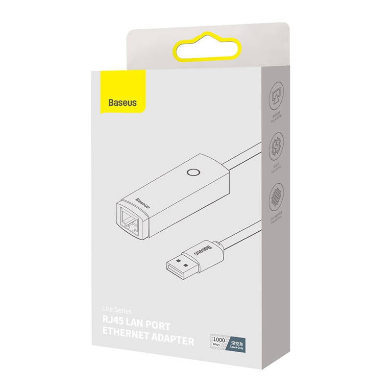 تبدیل USB به LAN بیسوس مدل Baseus Airjoy Series RJ45 LAN Port Ethernet Adapter USB To Rj45 1000Mbps WKQX000113
