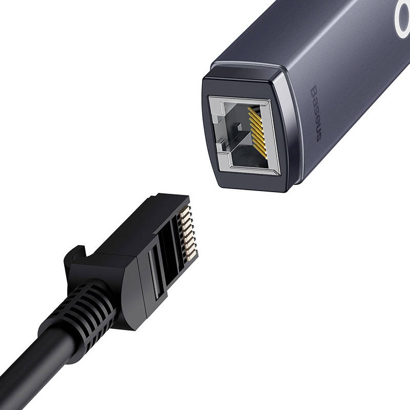 تبدیل USB به LAN بیسوس مدل Baseus Airjoy Series RJ45 LAN Port Ethernet Adapter USB To Rj45 1000Mbps WKQX000113