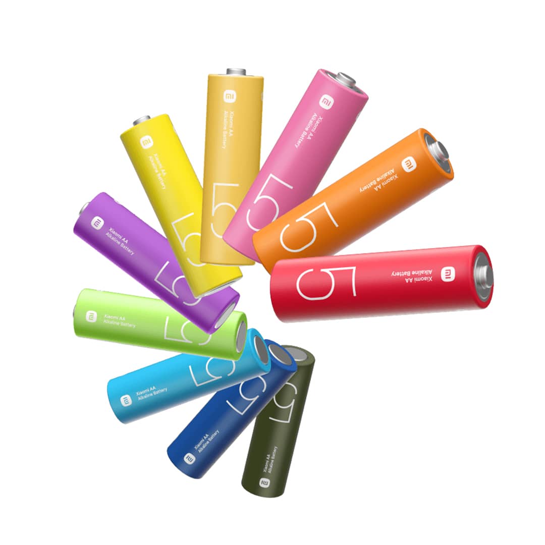 باتری قلمی شیائومی پک 10 تایی رنگین کمانی مدل Xiaomi ZI5 LR06 Alkaline AA