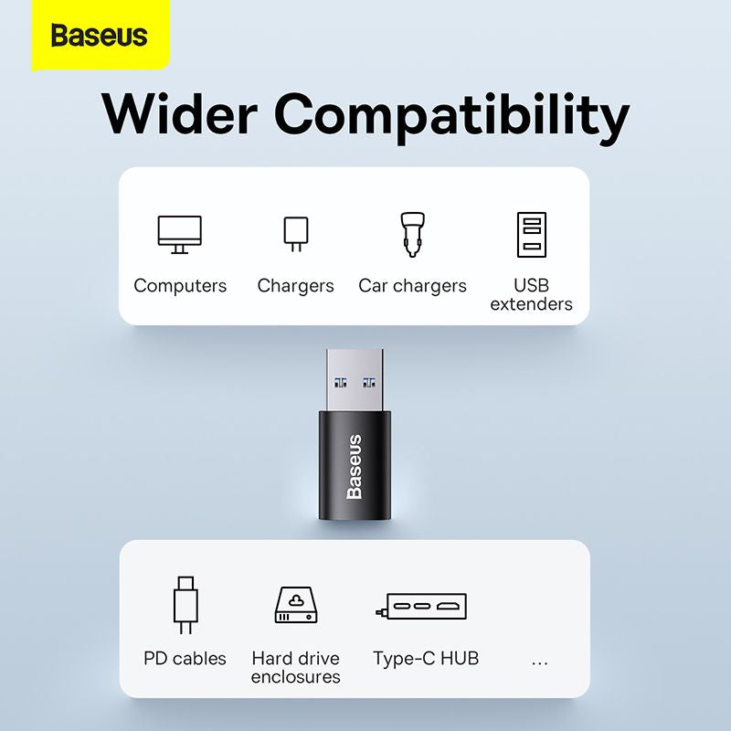 تبدیل OTG تایپ سی به USB بیسوس مدل Baseus Ingenuity Series Mini OTG Adapter USB 3.1 to Type-C ZJJQ000101