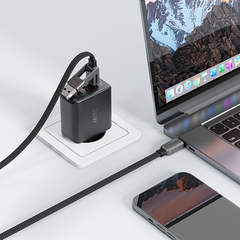 کابل شارژ 1.2 متری Type-C به Type-C ایس فست 50 وات مدل harging Data Cable C13-04 USB-A / USB-C to USB-C
