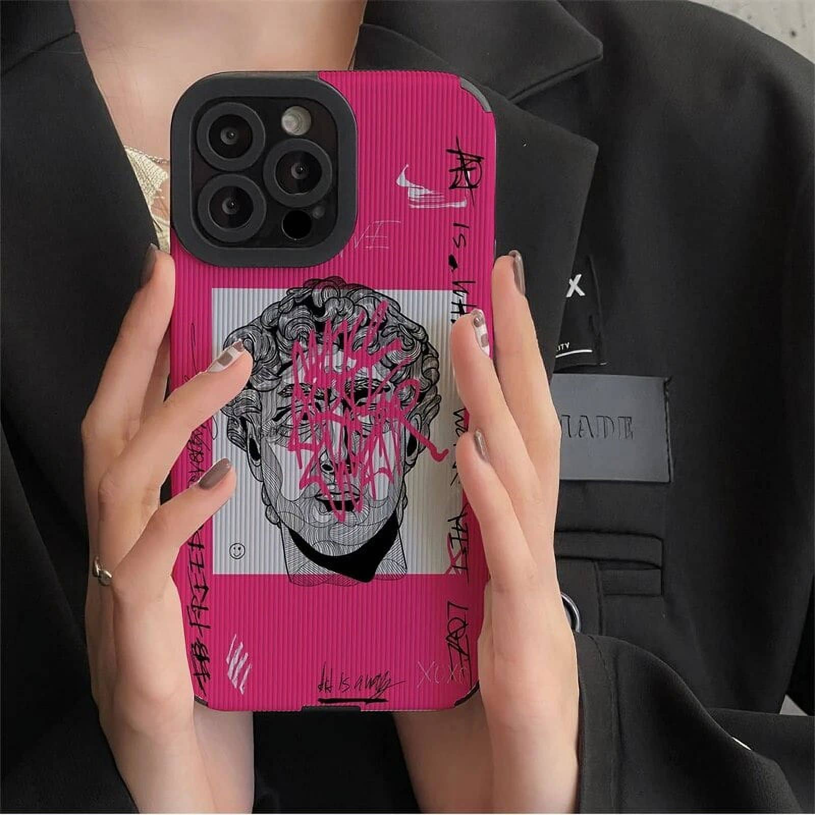 قاب کبریتی آیفون صورتی مدل دیوید David مناسب Iphone 13 ProMax , Iphone 13 Pro , Iphone 13 , Iphone 12 Pro , Iphone 11 Pro , Iphone X