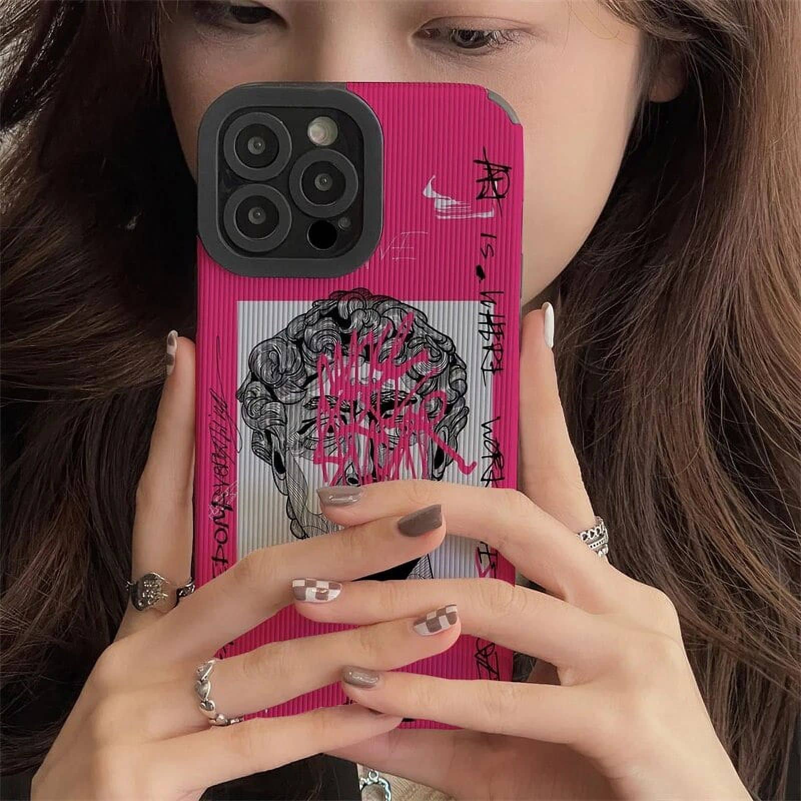 قاب کبریتی آیفون صورتی مدل دیوید David مناسب Iphone 13 ProMax , Iphone 13 Pro , Iphone 13 , Iphone 12 Pro , Iphone 11 Pro , Iphone X