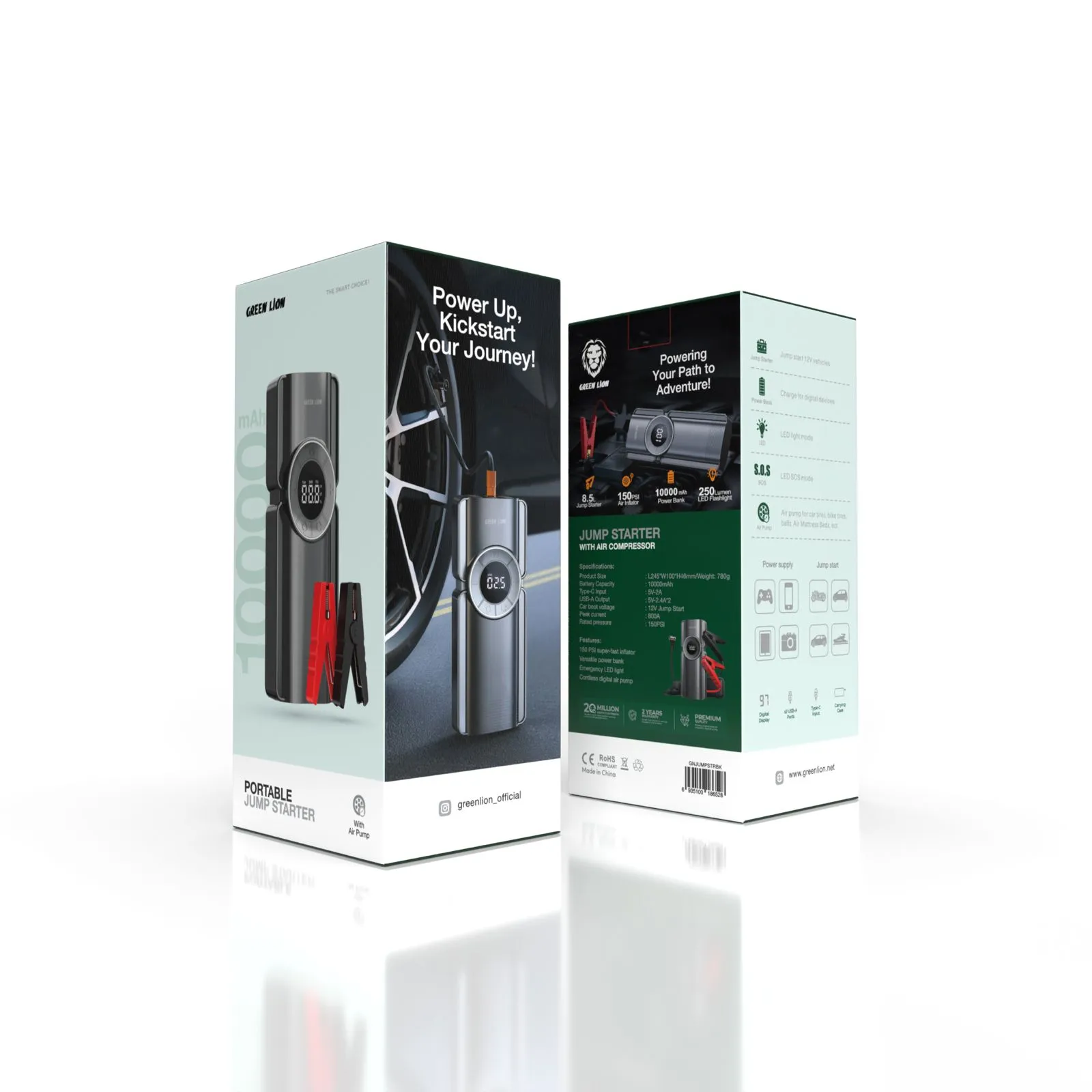 امپ استارتر قابل حمل گرین لاین مدل Green Lion Portable Jump Starter GNJUMPSTRBK