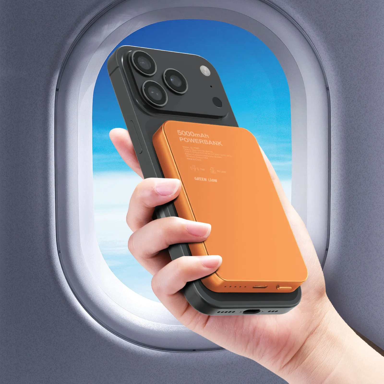 پاور بانک مگنتی 5000 میلی آمپر گرین لاین مدل Green Lion GL-MAG 5 5000mAh Power Bank GNMAG5KPBOG