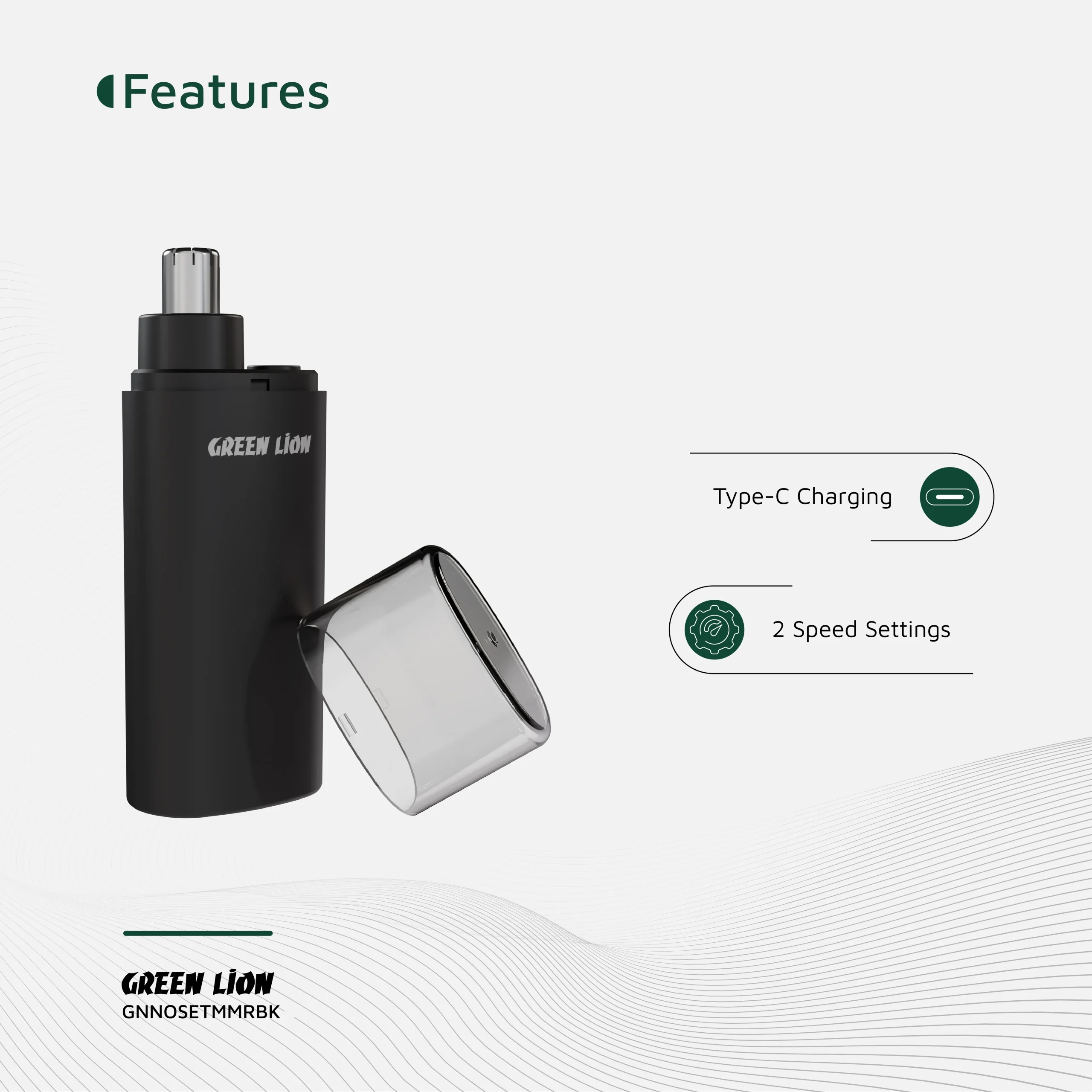 ماشین اصلاح موی بینی و گوش گرین لاین مدل Green Lion Nose Pro Nose and Ear Trimmer GNNOSETMMRBK
