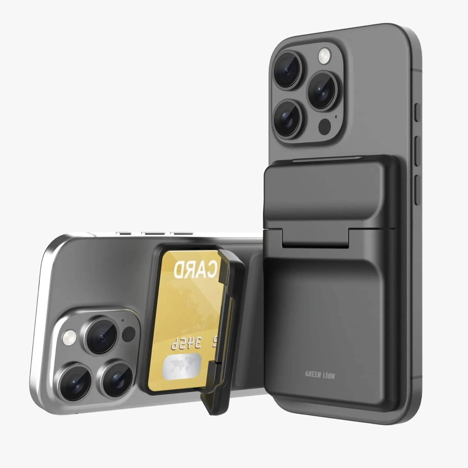 جاکارتی و هولدر مگ سیف گرین لاین مدل Green Lion W3-Magsafe Wallet Card Holder GNW3MGHLDBK