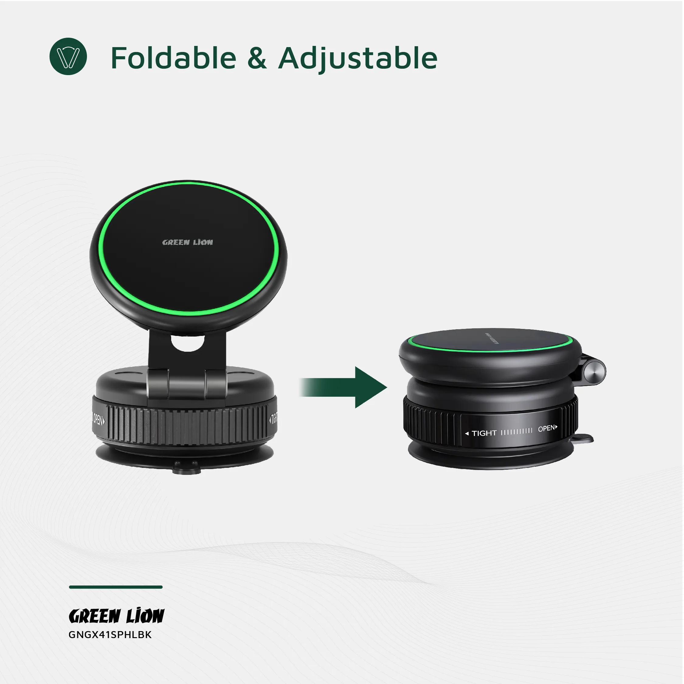 هولدر وکیوم گرین لاین مدل Green Lion GX-41 MagSafe Suction Phone Holder GNGX41SPHLBK