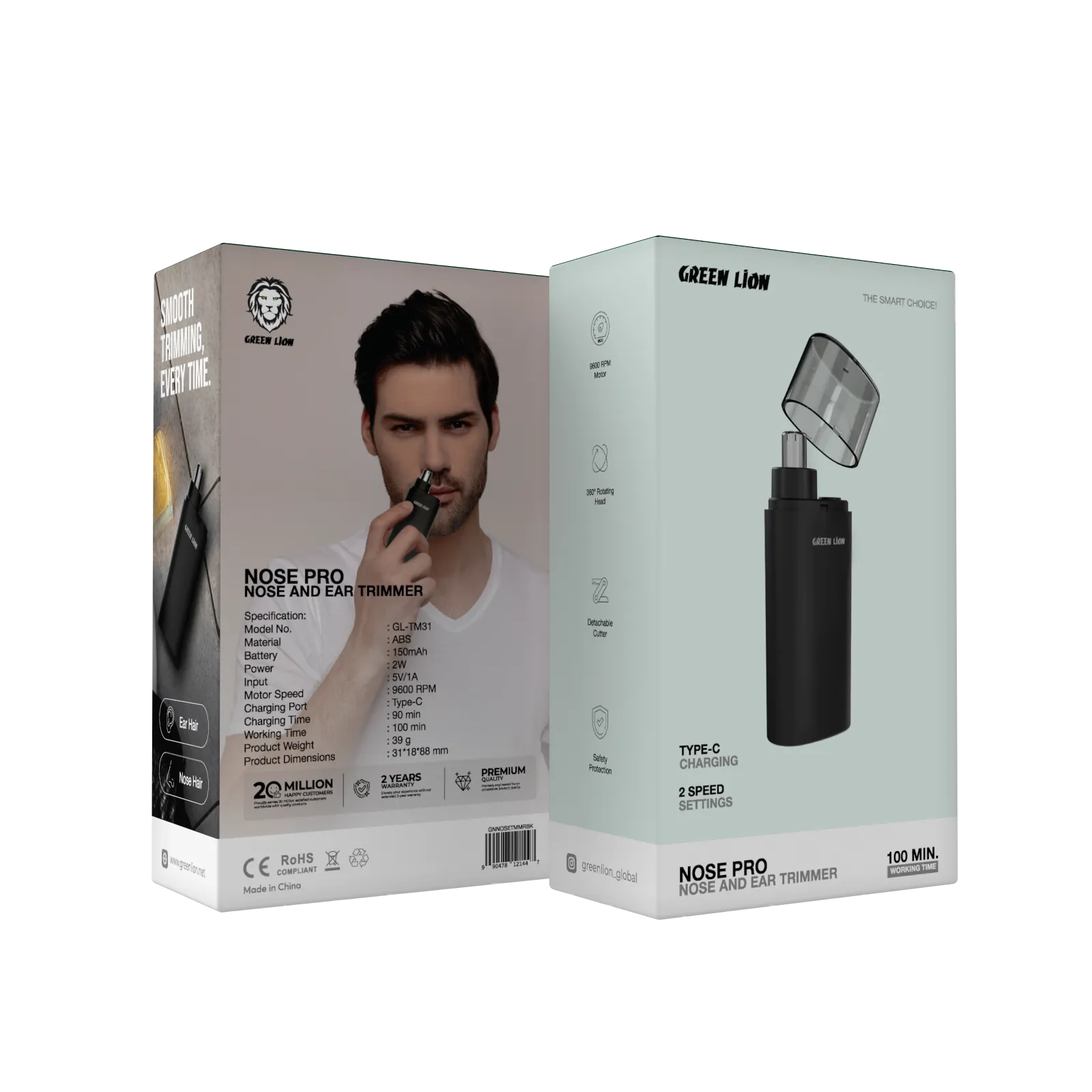ماشین اصلاح موی بینی و گوش گرین لاین مدل Green Lion Nose Pro Nose and Ear Trimmer GNNOSETMMRBK