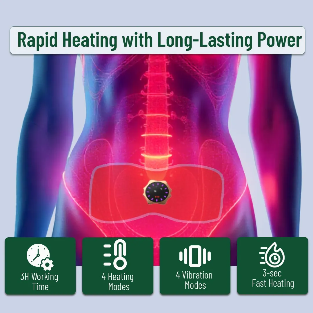 پد گرمایشی قاعدگی گرین لاین مدل Green Lion Flora Heat Menstrual Heating Pad - Pink GNFLRHTPDPK