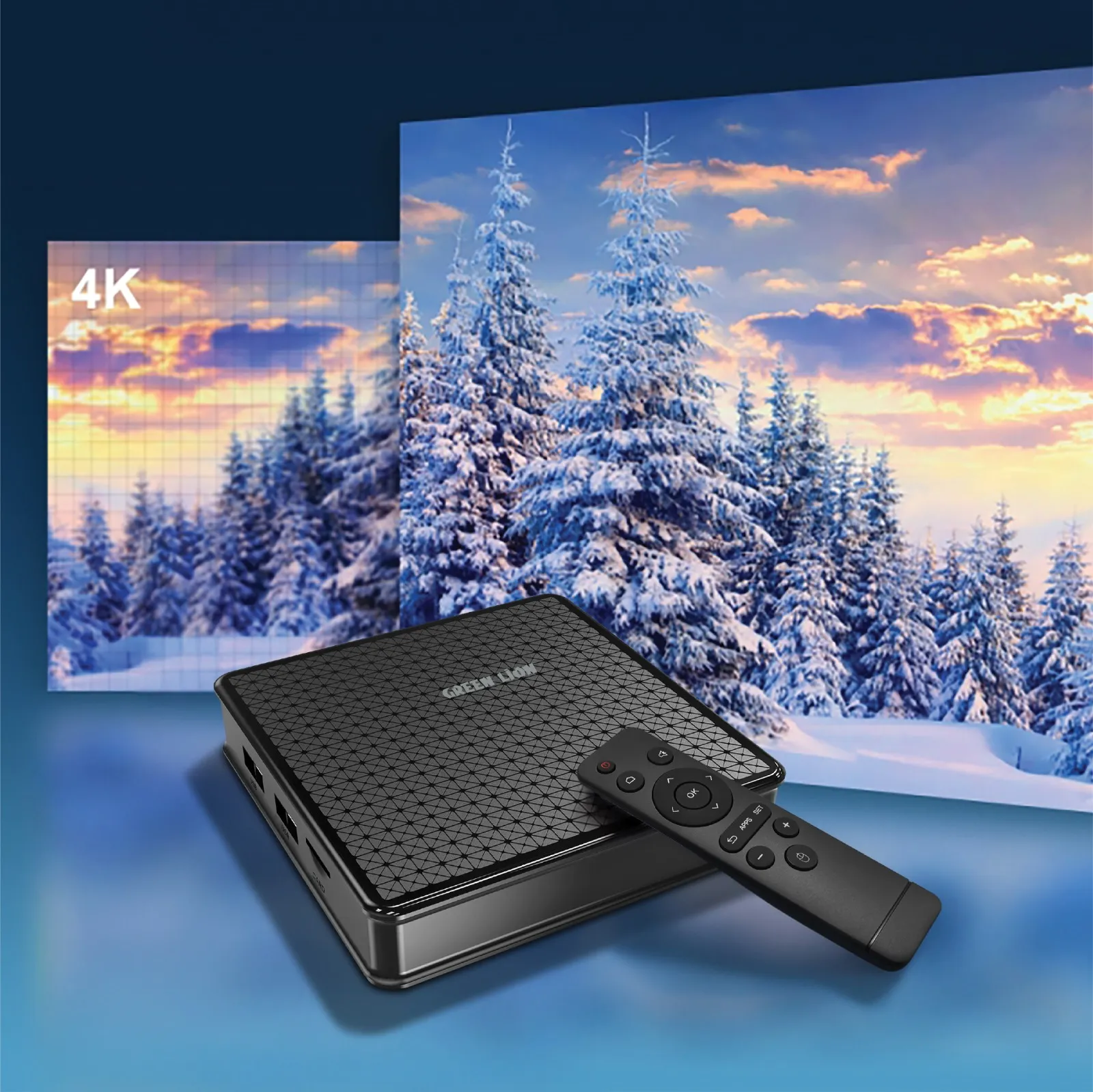 اندروید باکس 4K گرین لاین مدل Green Lion Android TV Box 4K with Remote Control GNANDTVBOXBK