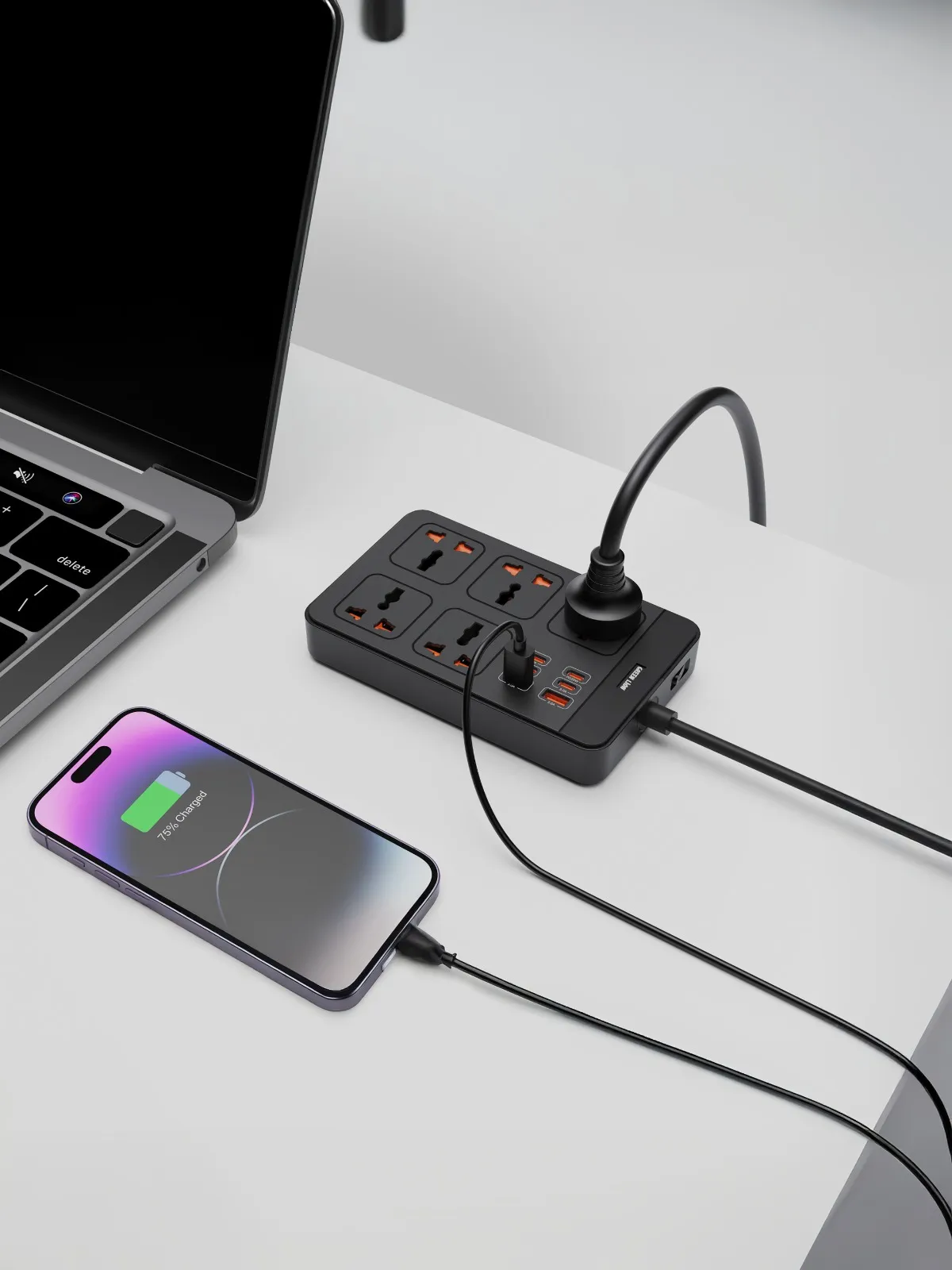 چند راهی برق 3 متری گرین لاین مدل Green Lion GS 500 Power Socket PD 20W GNGS500PSBK