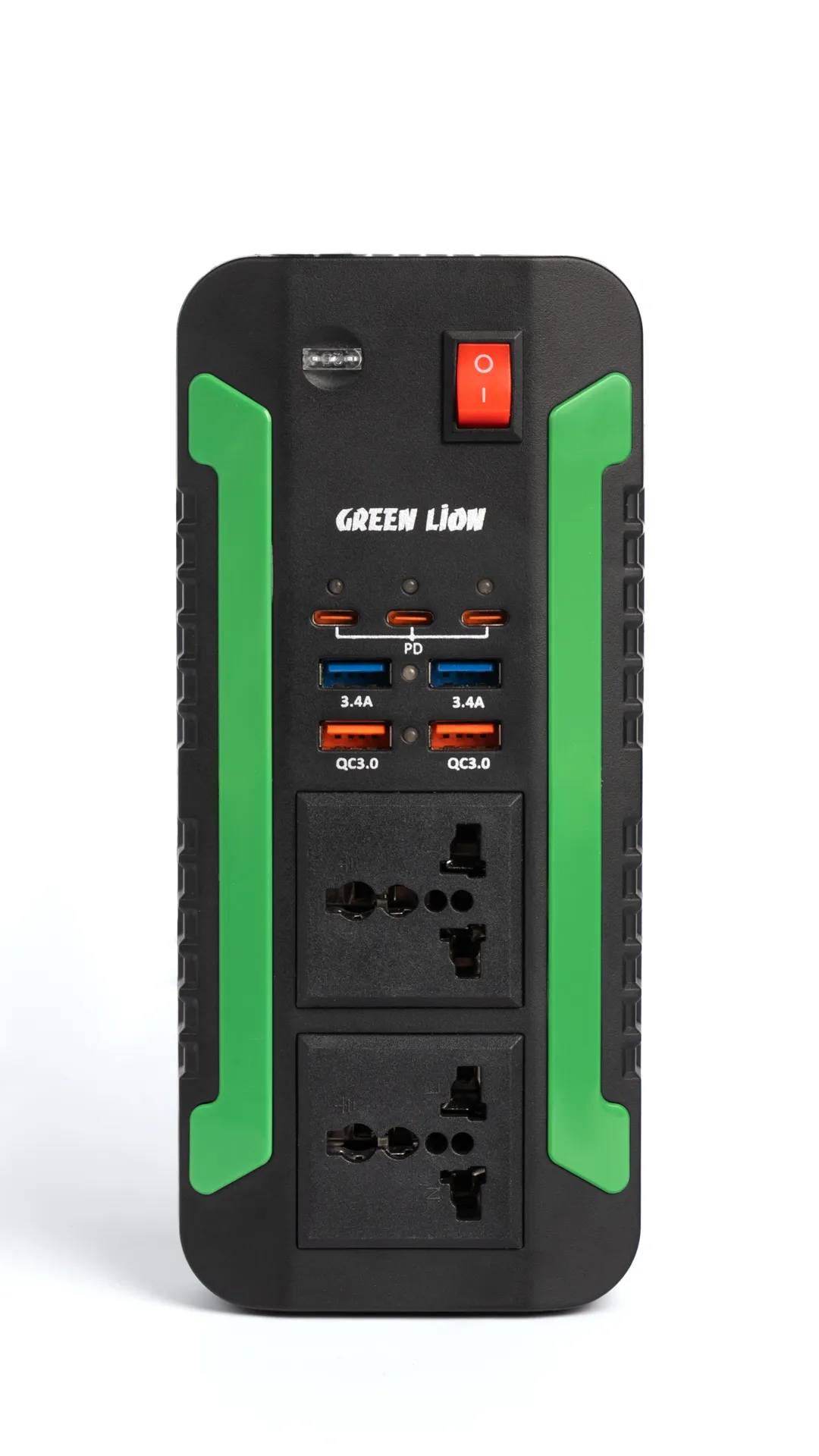 اینورتر ماشین به برق 220 گرین لاین مدل Green Lion Spark 300 Power Inverter GNSPI300WAT