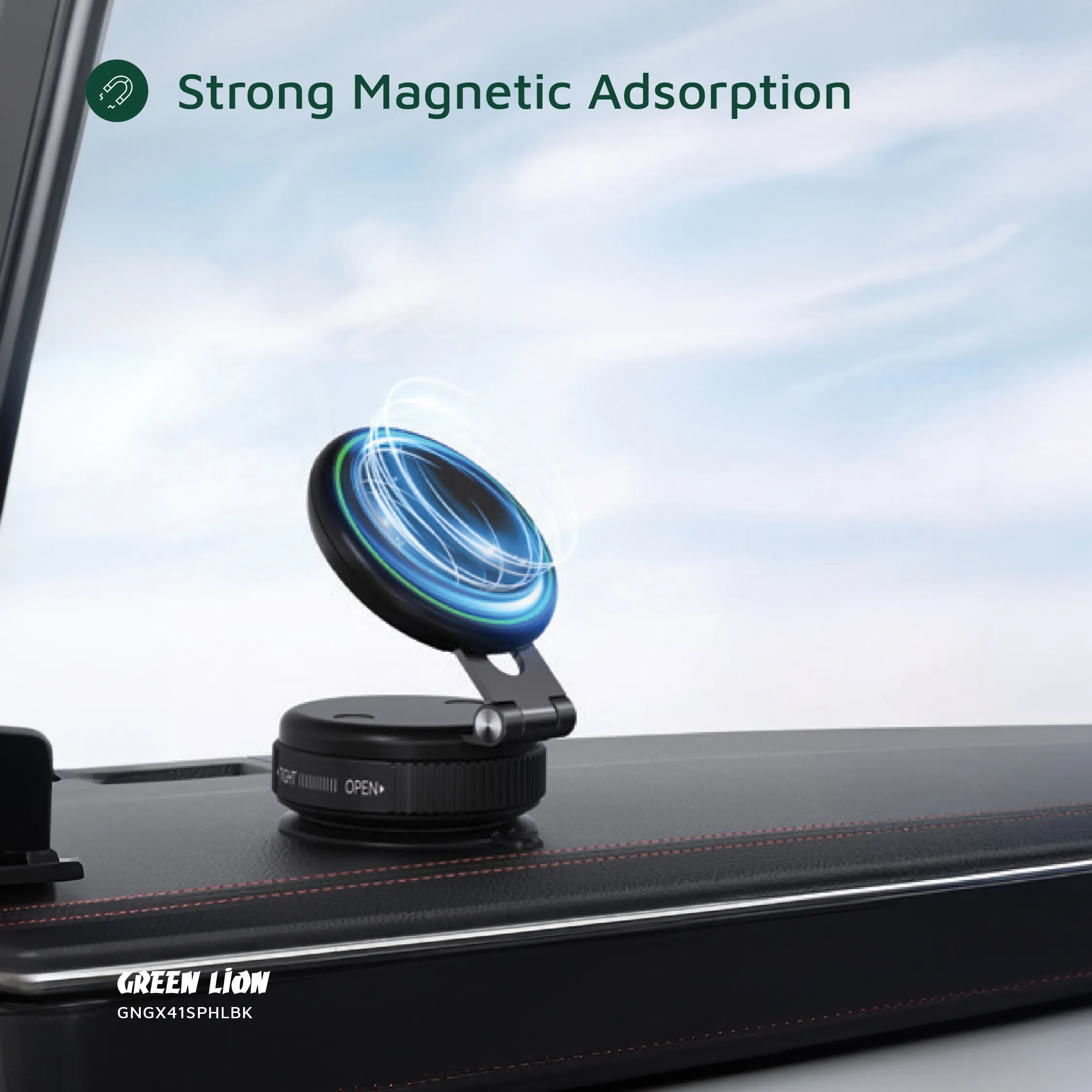 هولدر وکیوم گرین لاین مدل Green Lion GX-41 MagSafe Suction Phone Holder GNGX41SPHLBK