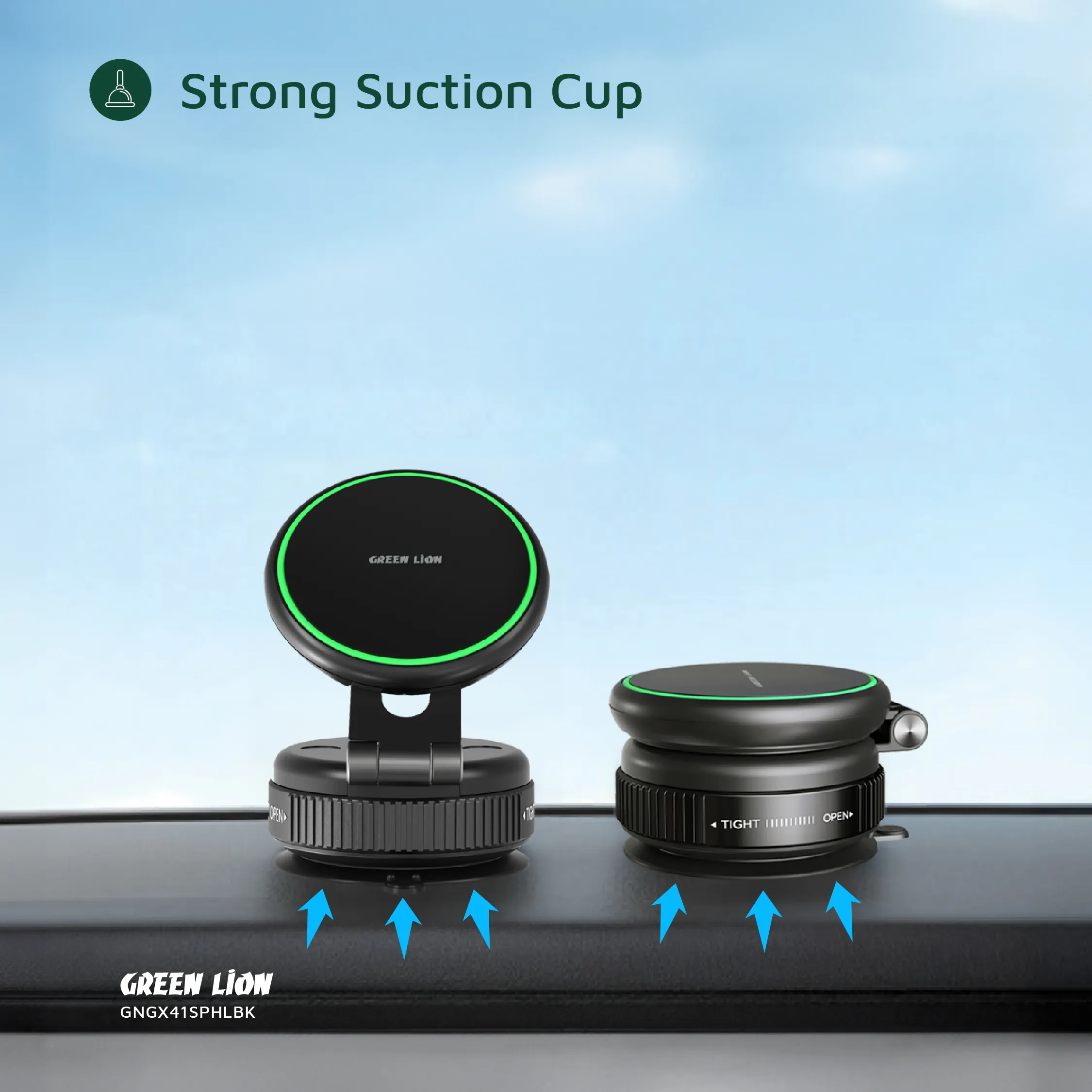 هولدر وکیوم گرین لاین مدل Green Lion GX-41 MagSafe Suction Phone Holder GNGX41SPHLBK