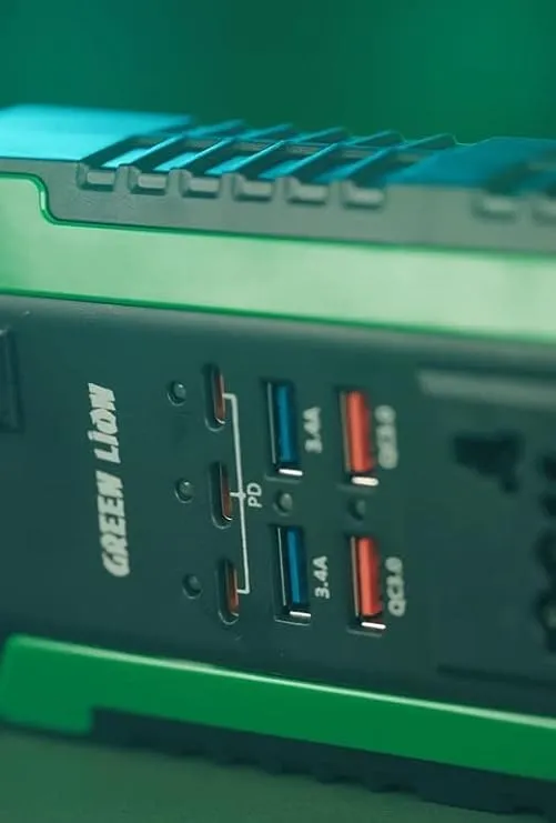 اینورتر ماشین به برق 220 گرین لاین مدل Green Lion Spark 300 Power Inverter GNSPI300WAT