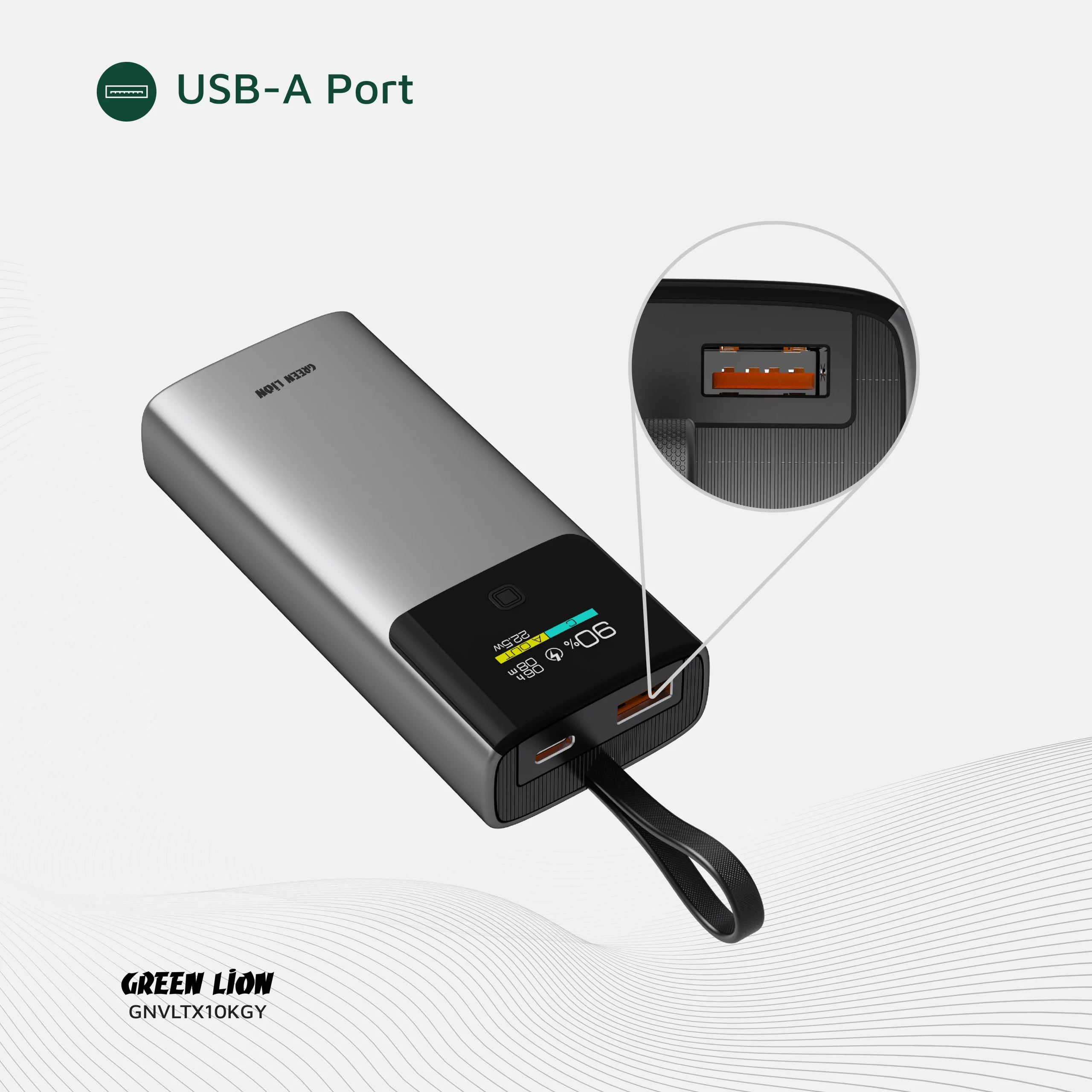 پاوربانک 20 وات 10000 میلیآمپر گرین لاین مدل Green Lion Voltix 10000mAh Power Bank PD20W GNVLTX10KGY