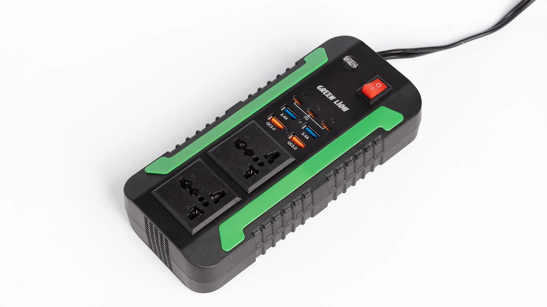 اینورتر ماشین به برق 220 گرین لاین مدل Green Lion Spark 300 Power Inverter GNSPI300WAT