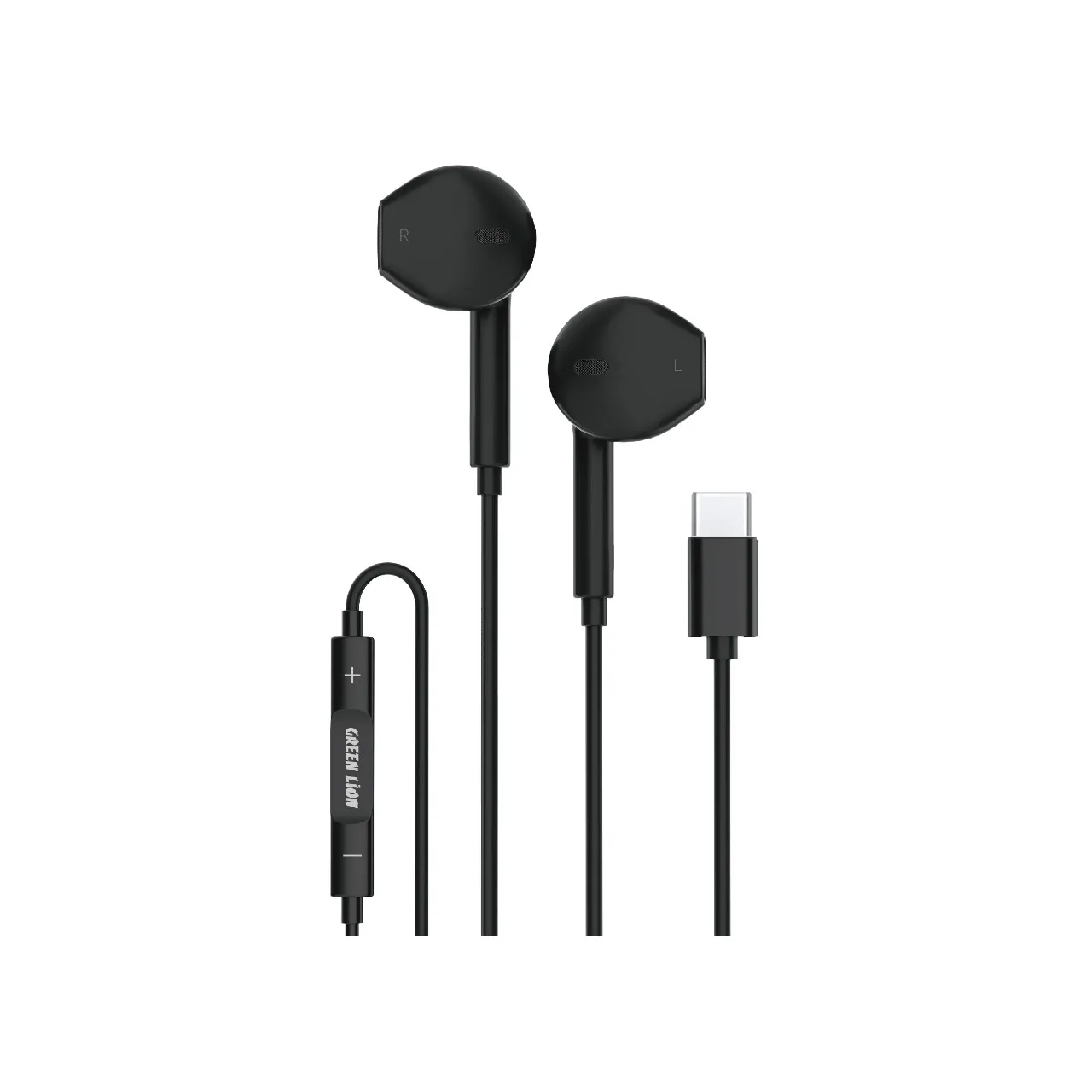 هندزفری سیمی Type-C استریو گرین لاین مدل Green Lion Stereo Earphones GNSTROEPTCBK